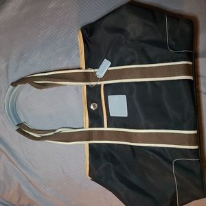 Coach blk/brown nylon purse